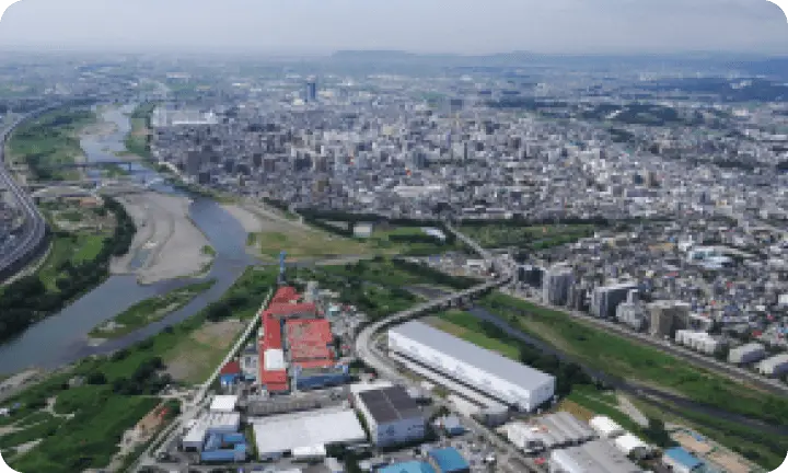 神奈川県を上空から撮影した写真